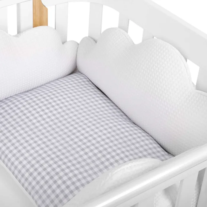 Набор бортиков на кроватку Happy Baby 3 шт. (white) Облака 1