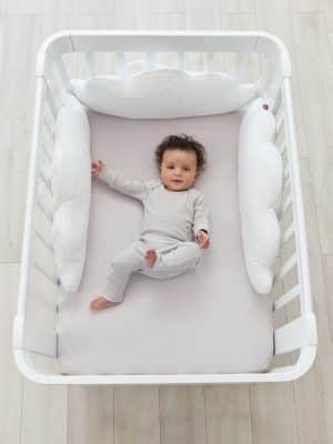 Набор бортиков на кроватку Happy Baby 3 шт. (white) Облака 13