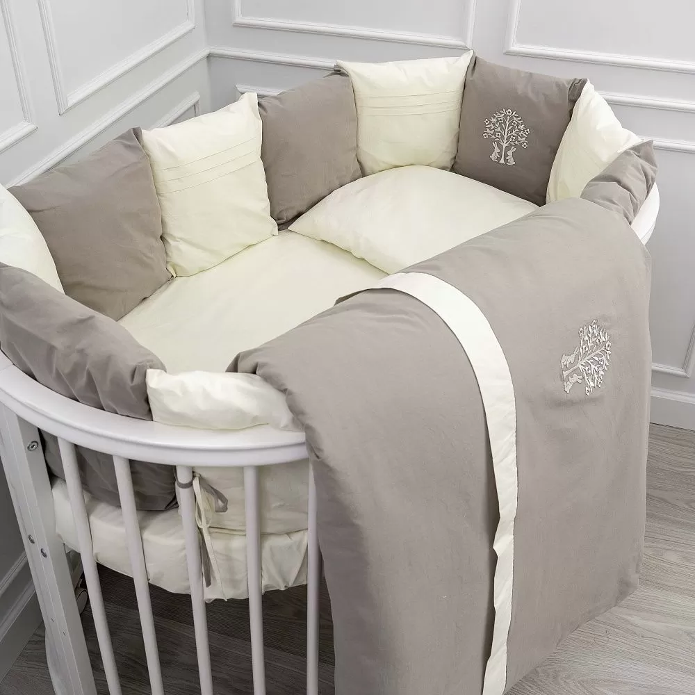 Комплект из 6 предметов для овальной и прямоугольной кроватки "Organic baby cotton" 9