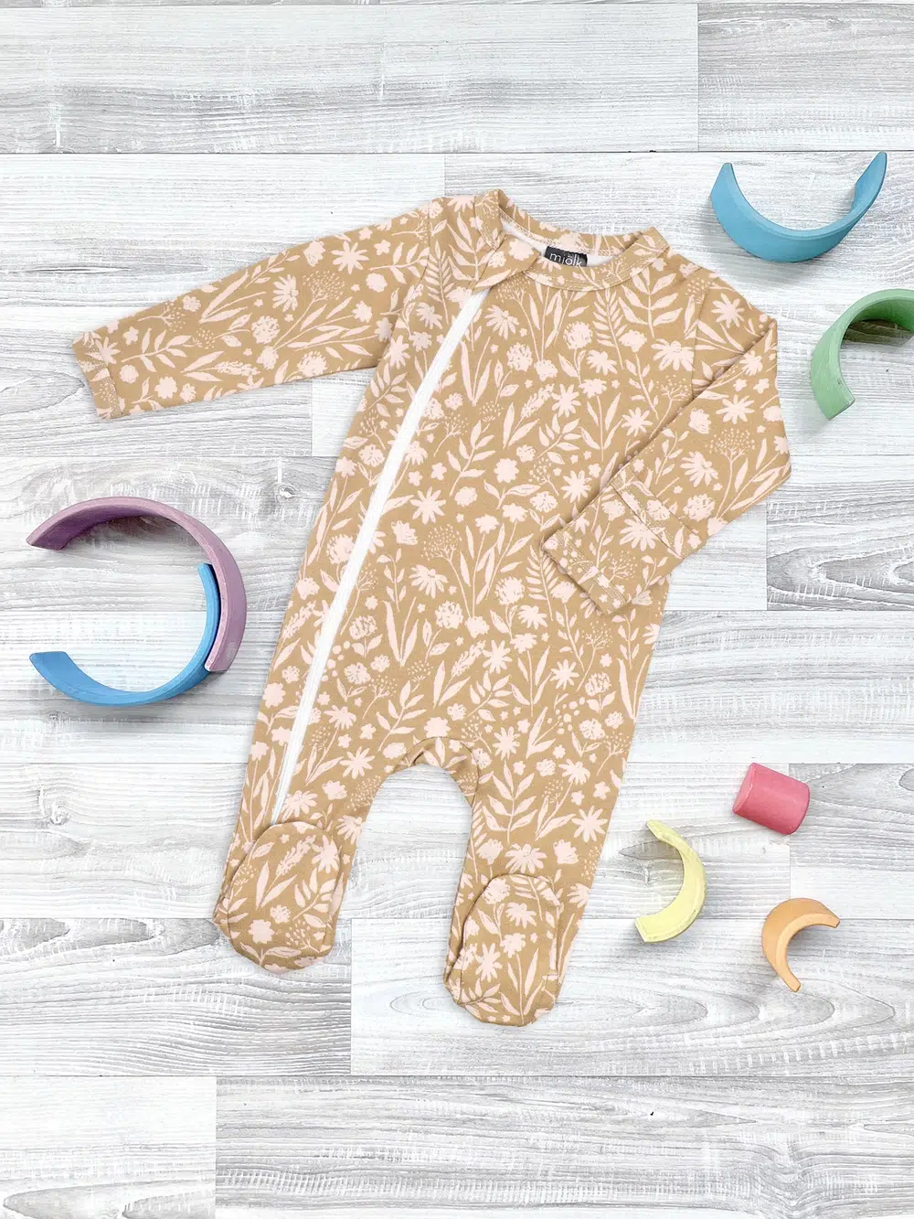 Утеплённый комбинезон с открытой ножкой Mjolk Sleep and Play (Цветы) 1