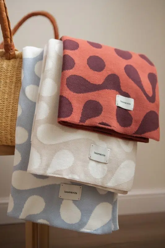 Плед детский Loomknits Корица-бордо (100х100 см) 2