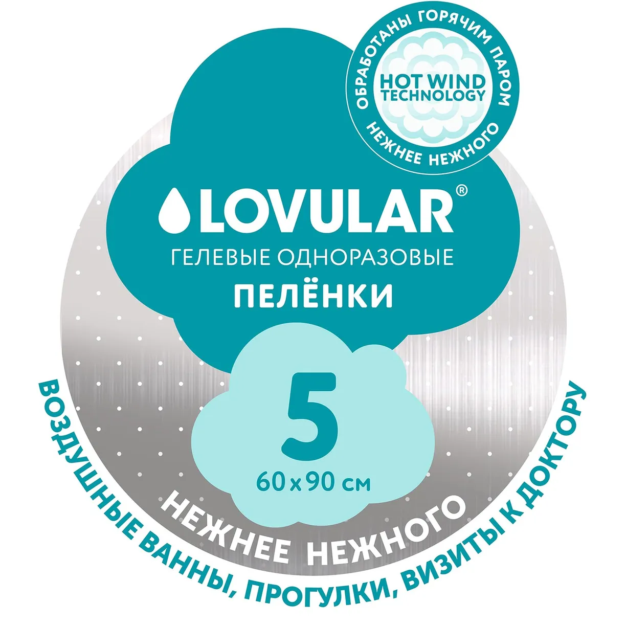 C1rVOiiiMGI5anCL-zRD0zlQD49-nhjY5JOsujZGmwg= Пеленки Lovular Hot Wind одноразовые 60х90см 5шт/уп 11