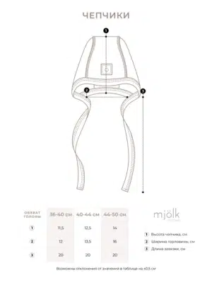 Чепчик Mjolk 40-44см 4