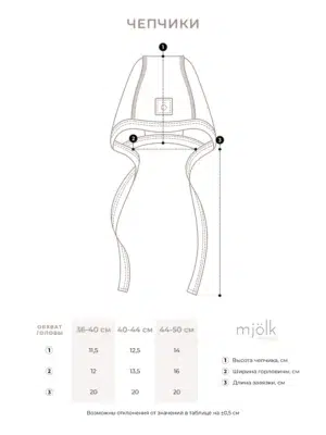 Чепчик Mjolk 36-40см 5