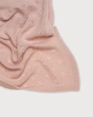 Плед детский Loomknits Пыльно-розовый ажурный (108x108) 4