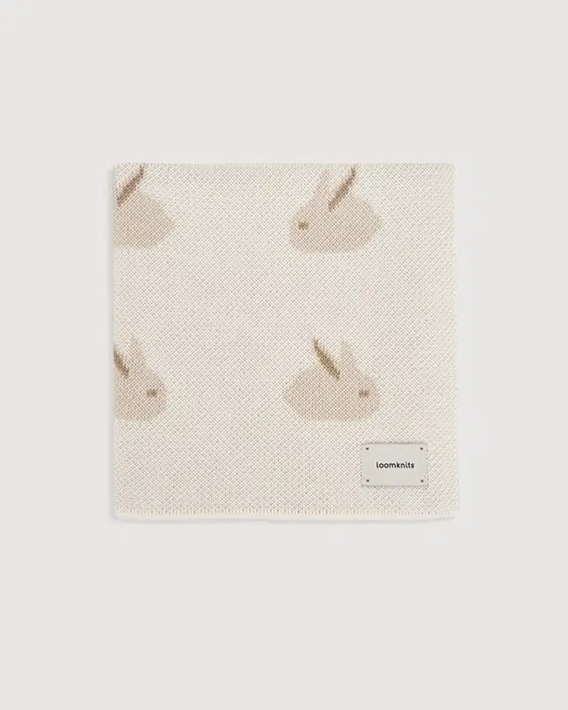крем Плед детский Loomknits Animal Rabbits (80х120 см) 1