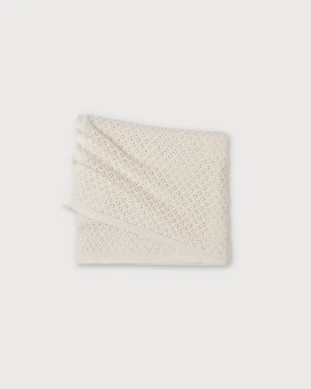 Плед детский Loomknits Топленое молоко ажурный (100x100) 1