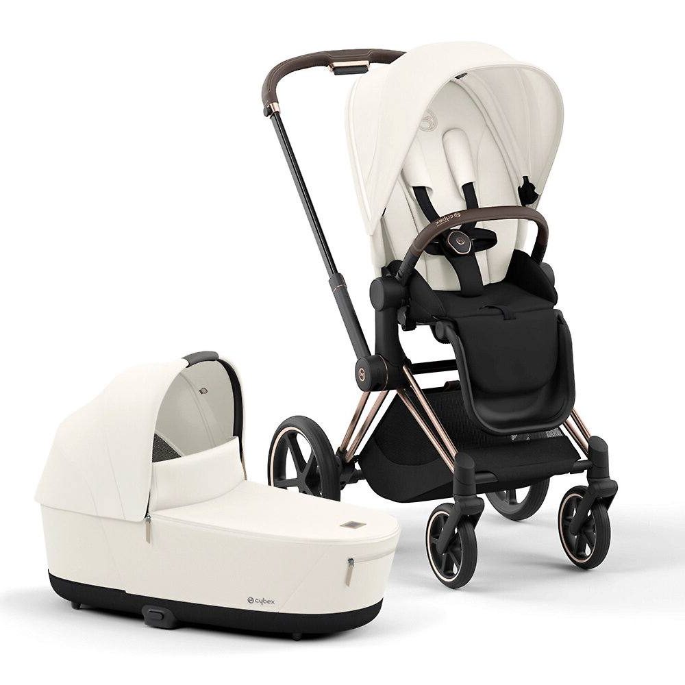 Коляска 2 в 1 Cybex Priam IV Off White рама Rosegold 1