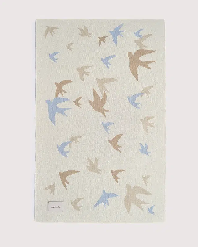 Плед детский Loomknits Экрю птицы (80x120) 2