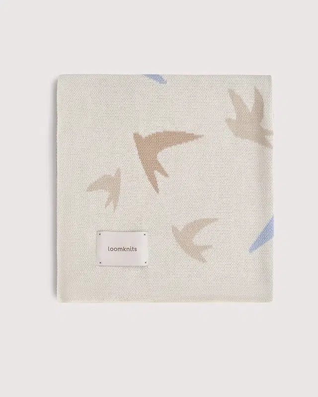 Плед детский Loomknits Экрю птицы (80x120) 1