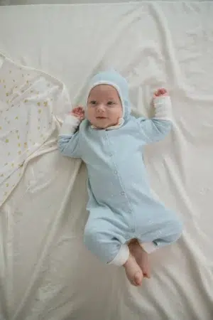 3 (4) Комбинезон детский Loomknits (Голубой с принтом) 6