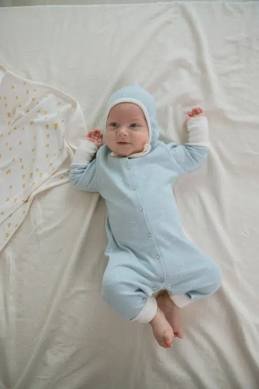 3 (4) Комбинезон детский Loomknits (Голубой с принтом) 3