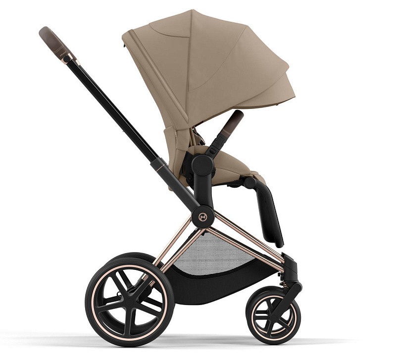 Коляска 2 в 1 Cybex Priam IV Cozy Beige рама Rosegold 14