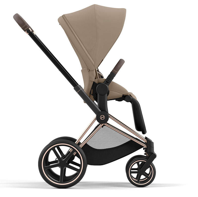Коляска 2 в 1 Cybex Priam IV Cozy Beige рама Rosegold 16