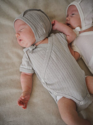 Боди-кимоно с коротким рукавом BUNGLY "Жемчуг" из ажурного хлопка 0+ 11