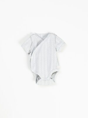 Боди-кимоно с коротким рукавом BUNGLY "Жемчуг" из ажурного хлопка 0+ 7