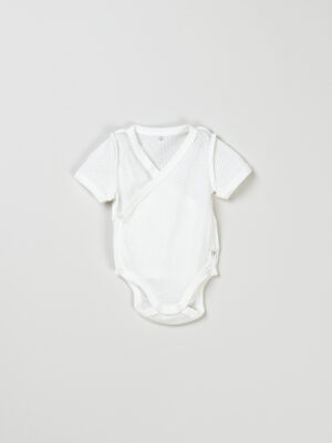 Боди-кимоно с коротким рукавом BUNGLY "Молоко" из ажурного хлопка 0+ 6