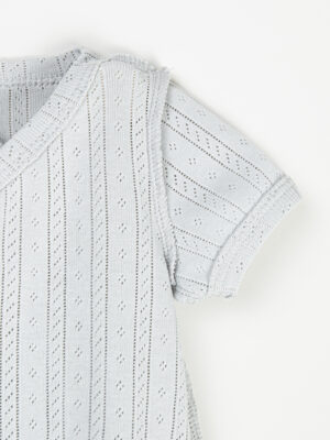 Боди-кимоно с коротким рукавом BUNGLY "Жемчуг" из ажурного хлопка 0+ 10