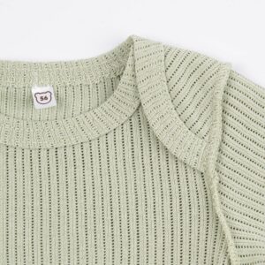 Боди с длинным рукавом BUNGLY "Шалфей" из хлопка в рубчик 0-3м 8