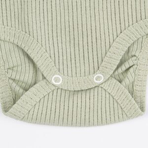 Боди с длинным рукавом BUNGLY "Шалфей" из хлопка в рубчик 0-3м 9