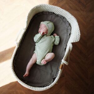 Боди с длинным рукавом BUNGLY "Шалфей" из хлопка в рубчик 0-3м 10