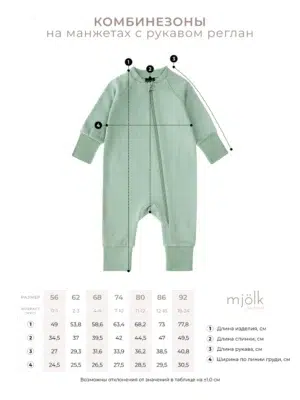 Комбинезон на манжетах Mjolk Sleep and Play Fog, с рукавом реглан 6
