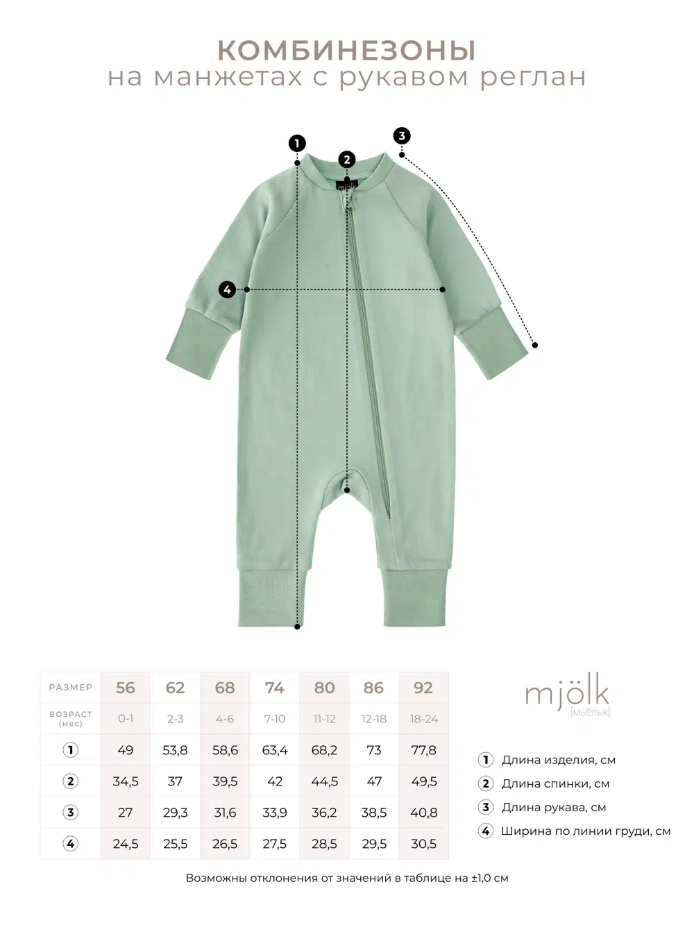 Комбинезон на манжетах Mjolk Sleep and Play Fog, с рукавом реглан 3