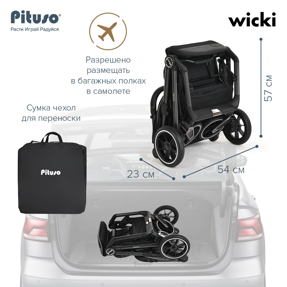 Коляска прогулочная Pituso Wicki PU 15