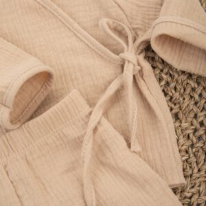 Пижама летняя для новорожденного Швейная Династия "Муслин",песочный,лето 12