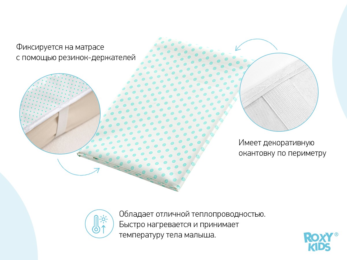 Клеёнка-наматрасник Roxy Kids с резинками-держателями 68х100 см 3