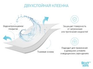 Клеёнка подкладная Roxy Kids с ПВХ покрытием окантована тесьмой 70х100 см 9