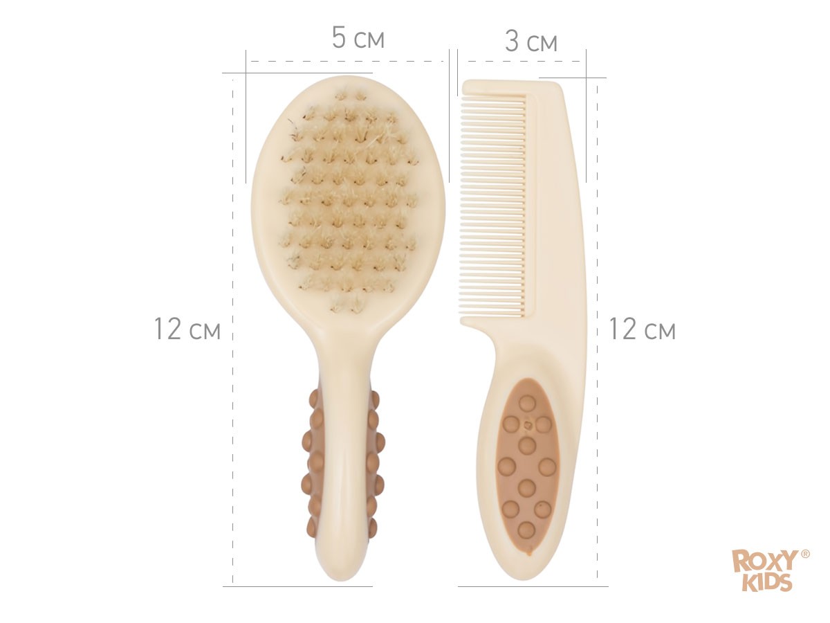 Расческа-щеточка Roxy Kids детская с гребешком, ворс из натуральной щетины 6