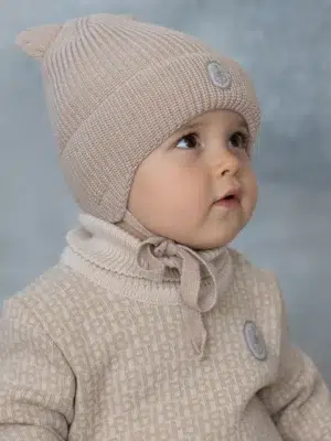 Шапка зимняя Наследник Выжанова бежевый с ушками 9