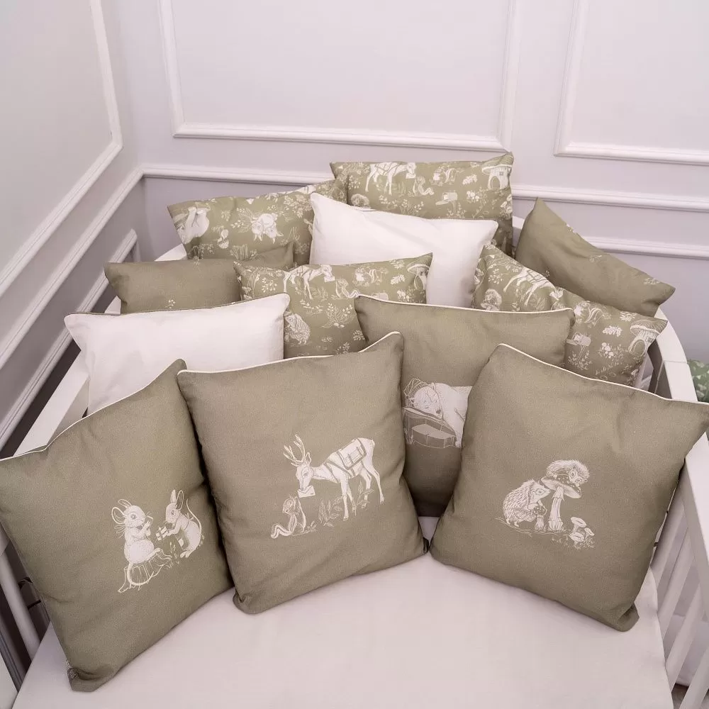 Набор Lappetti для овальной и круглой кроватки 6 предметов Лесная симфония 12