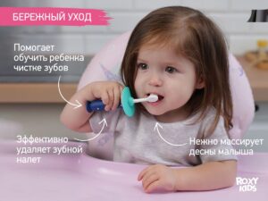 Зубная щетка для детей Roxy Kids Пингвин ультрамягкая 10000 щетинок, 2шт. 15