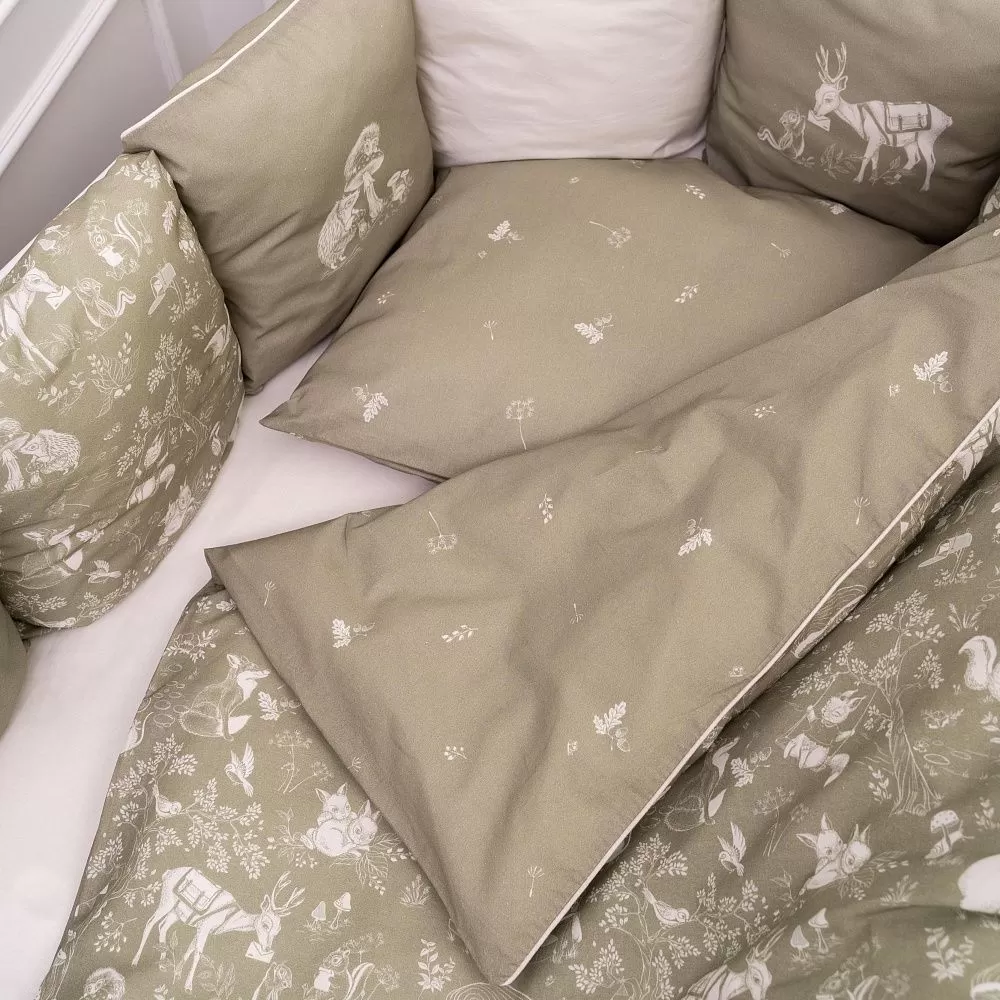 Набор Lappetti для овальной и круглой кроватки 6 предметов Лесная симфония 11