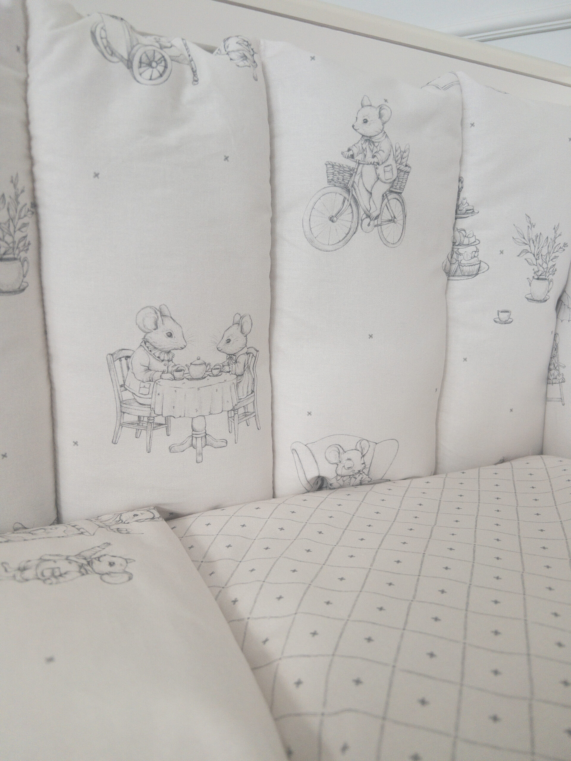 КПБ 6 предметов для прямоугольной кроватки Lappetti "Мышкины каникулы" 4