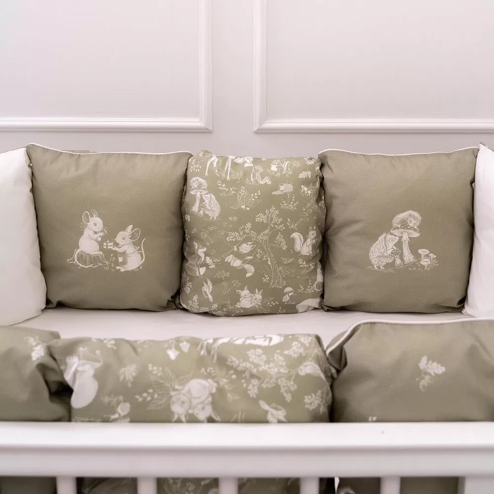 Набор Lappetti для овальной и круглой кроватки 6 предметов Лесная симфония 5