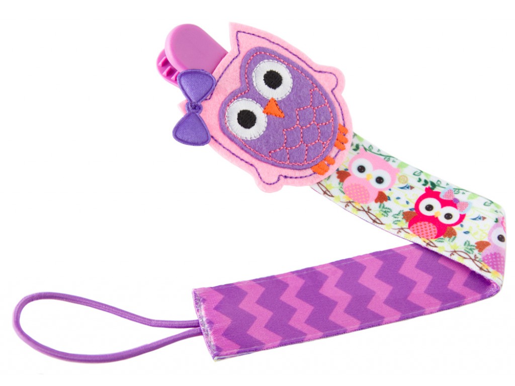 Держатель для пустышек Roxy Kids с игрушкой Сова, ткань 1