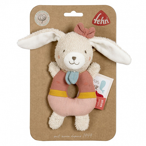 Мягкая погремушка-кольцо FEHN Зайка 5