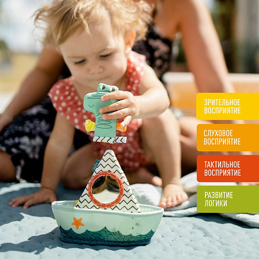 Игрушка для ванны FEHN лодка и пальчиковая игрушка Крокодил 2