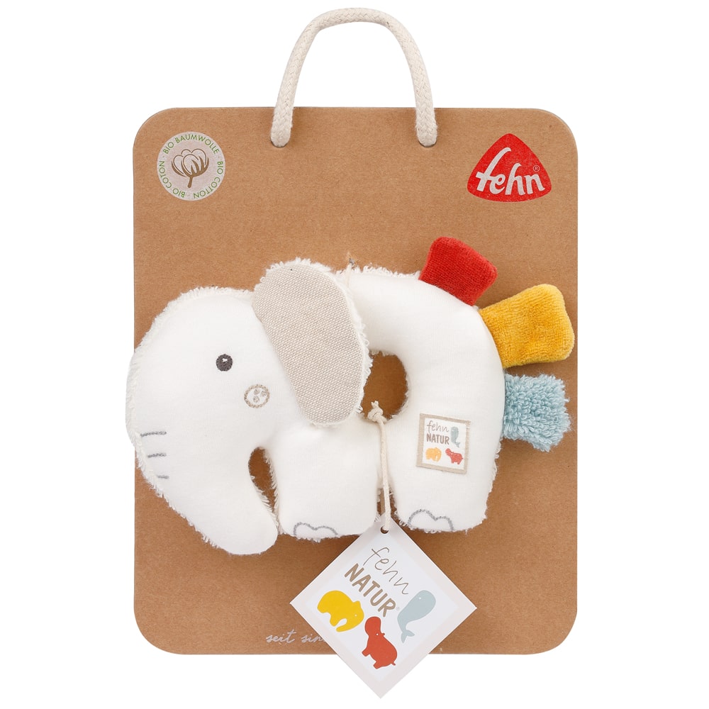 Мягкая погремушка-кольцо FEHN Слоник 6