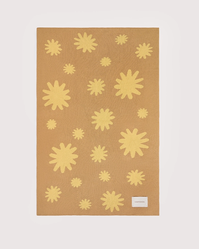 Плед детский Loomknits (80*120) корица цветы 1