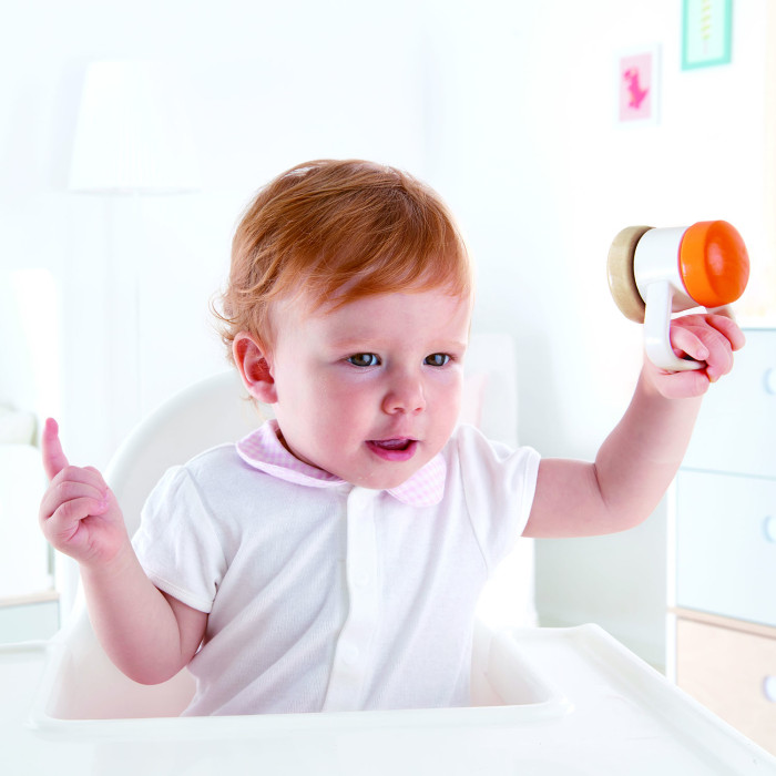 Игрушка Hape 2 в 1 погремушка и каталка "Роллер" 4