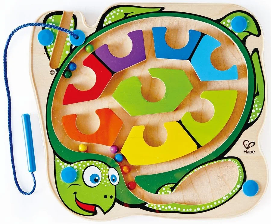 Игрушка Hape магнитный лабиринт "Черепашка" (Учим цвета радуги) 1