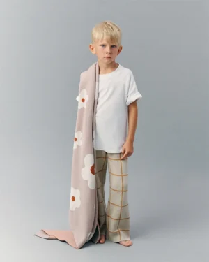 Плед детский Loomknits Пудровый цветы 7