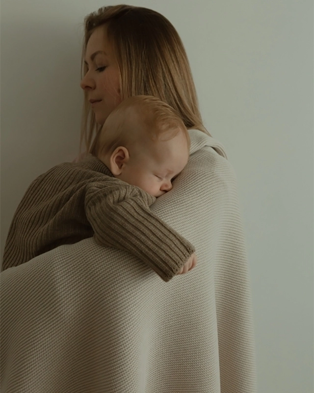 Плед детский Loomknits 100х100 из шерсти мериноса кешью 4