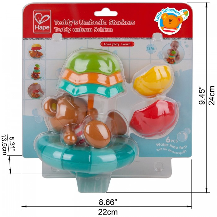 Игрушка для купания Hape "Мишка с зонтами" 4