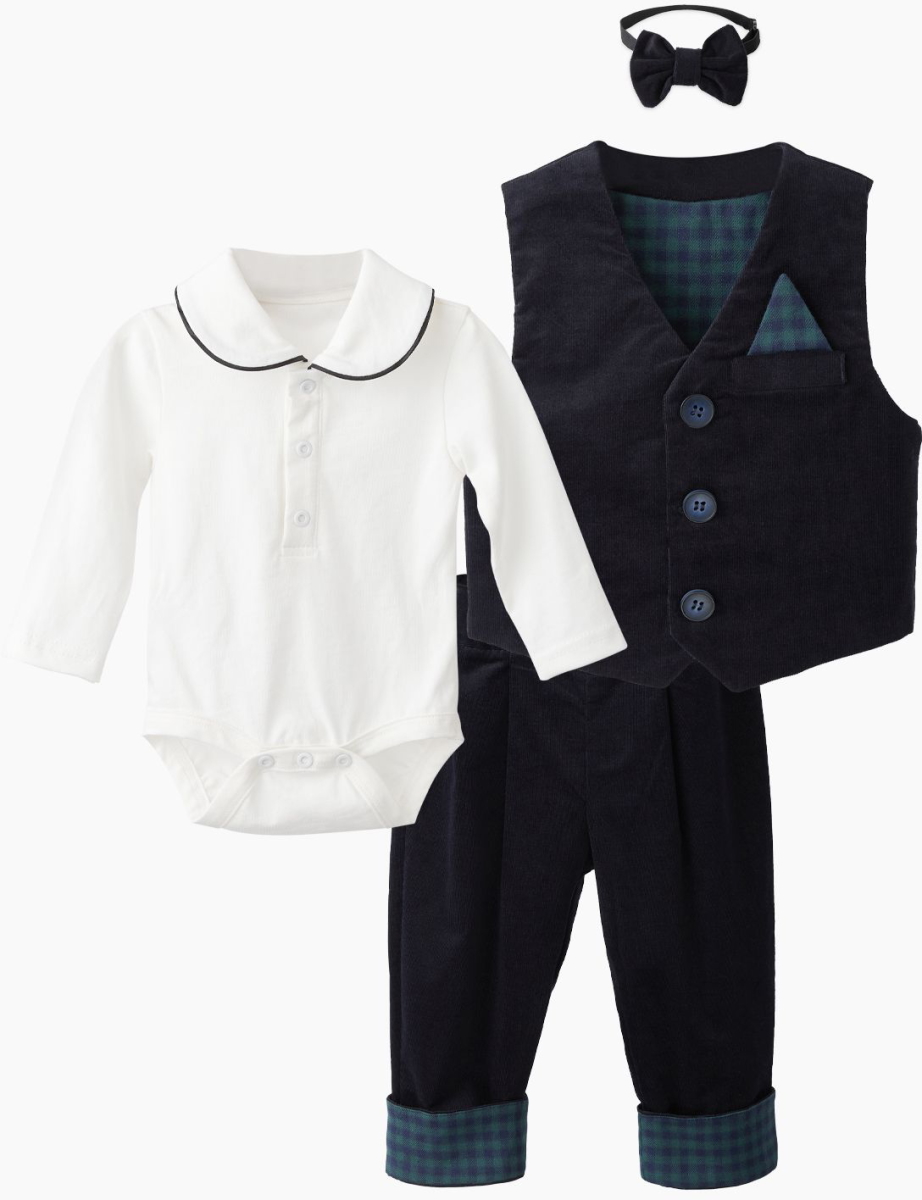 Комплект Happy baby для мальчиков: боди, жилетка, брюки (Blue&mil) 1