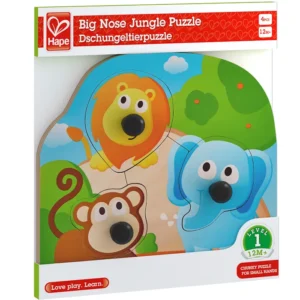 Игрушка Hape Головоломка-мозаика "Большие носы. Джунгли" 4